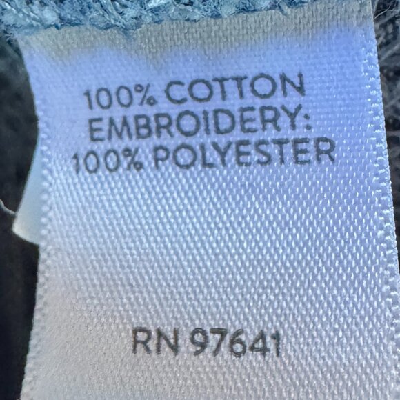 J Jill Denim Blue Boho Embroidered Dress Shift 3/4 Sleeve V-Neck - Petite Large - Picture 11 of 13